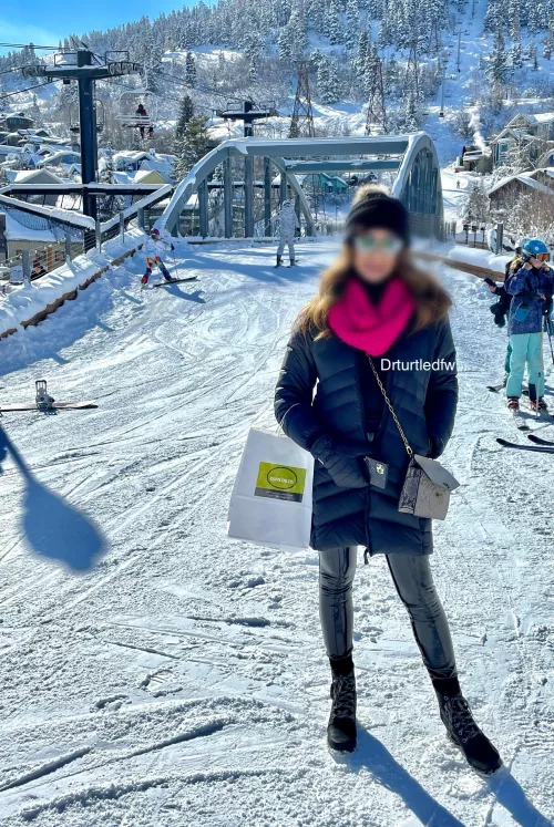 Snow and shinny pants. Sexy combo 59(f)