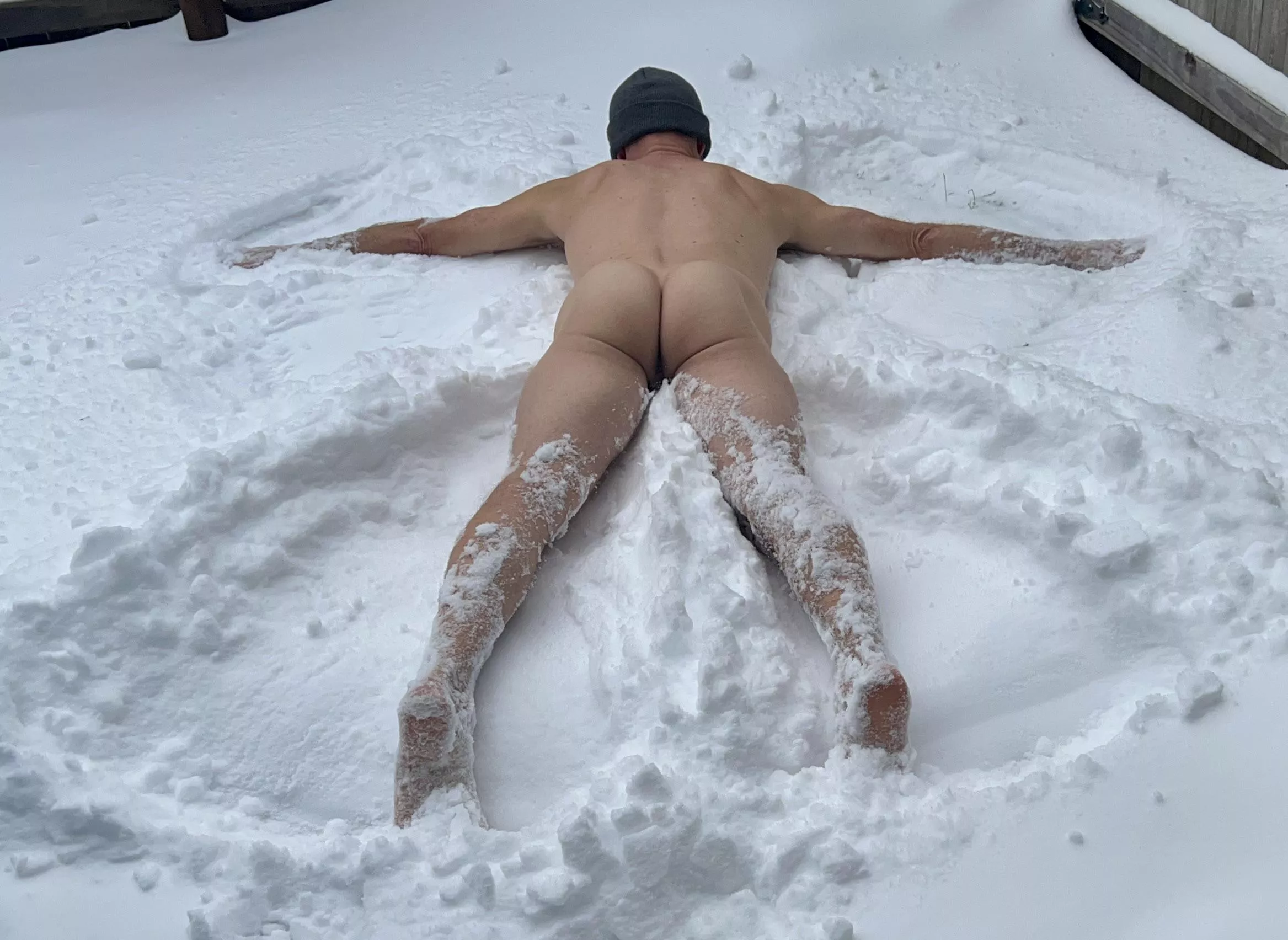 Snow devil. It’s like a snow angel except face-down. Because ❄️🍆🤏🥶