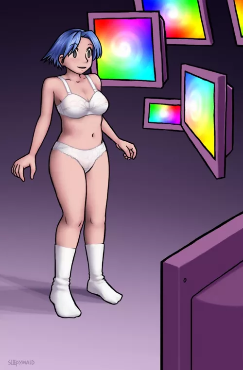 So all I do is stand and watch the pretty colors and you'll pay me? My clothes? I don't remember coming in with any clothes. [SleepyMaid]