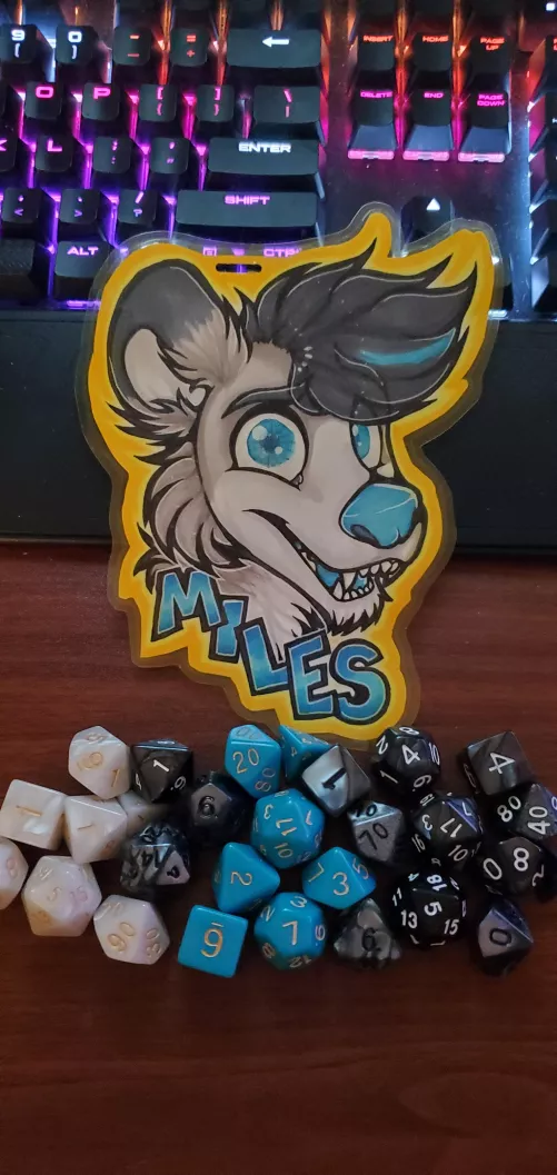 So as a late Christmas gift my partner got me themed die to match my sona and thought I'd share!