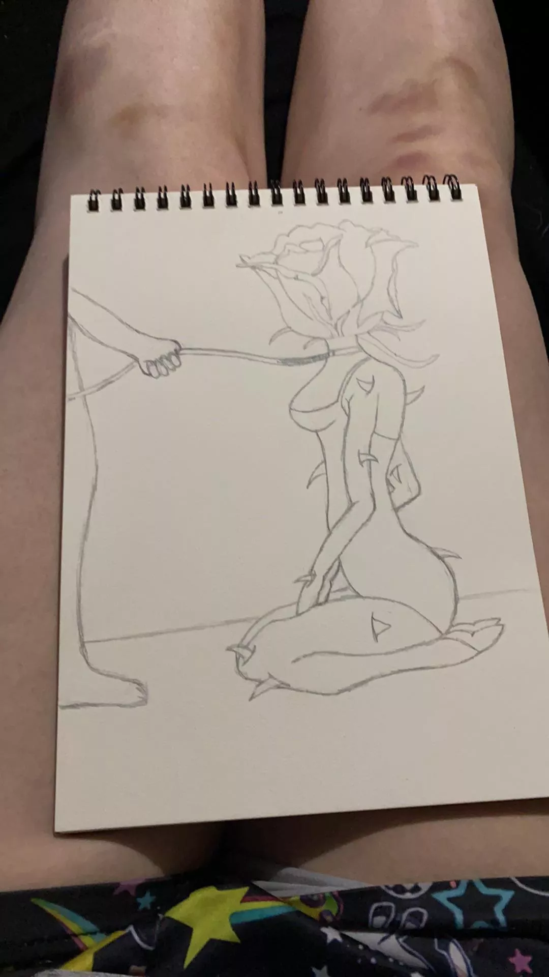 So I saw a rose girl drawing and it spoke to my sub/ little side. I wanted to recreate it with a leash, collar and Dom.. anyone have advise for feet/ hands?