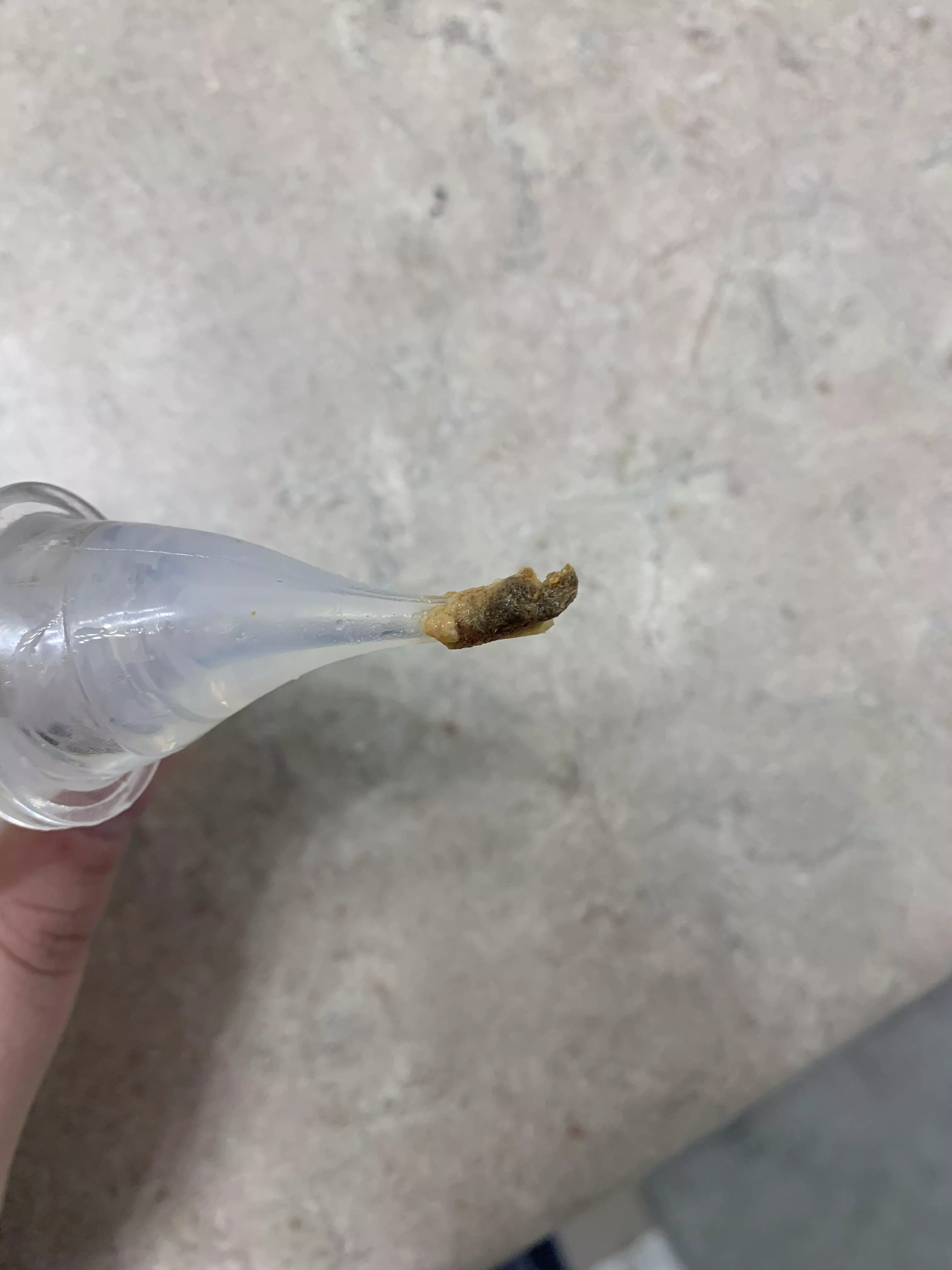 So I was irrigating my ears and this hooked on!