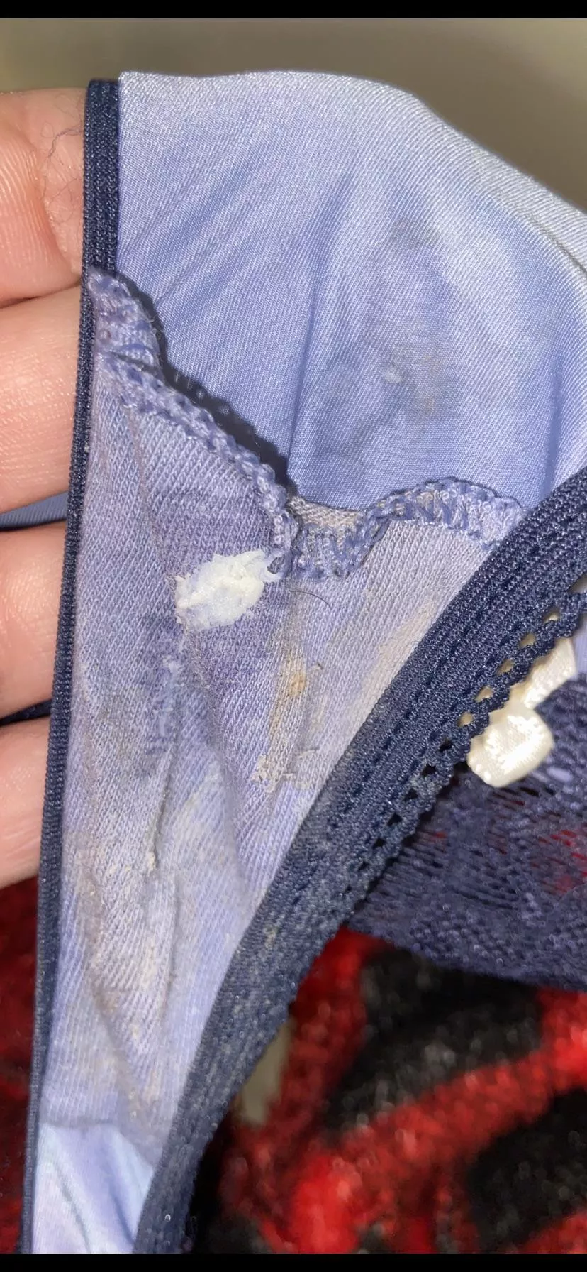 So many stains in one tiny pair of panties So many stains in one tiny pair of panties
