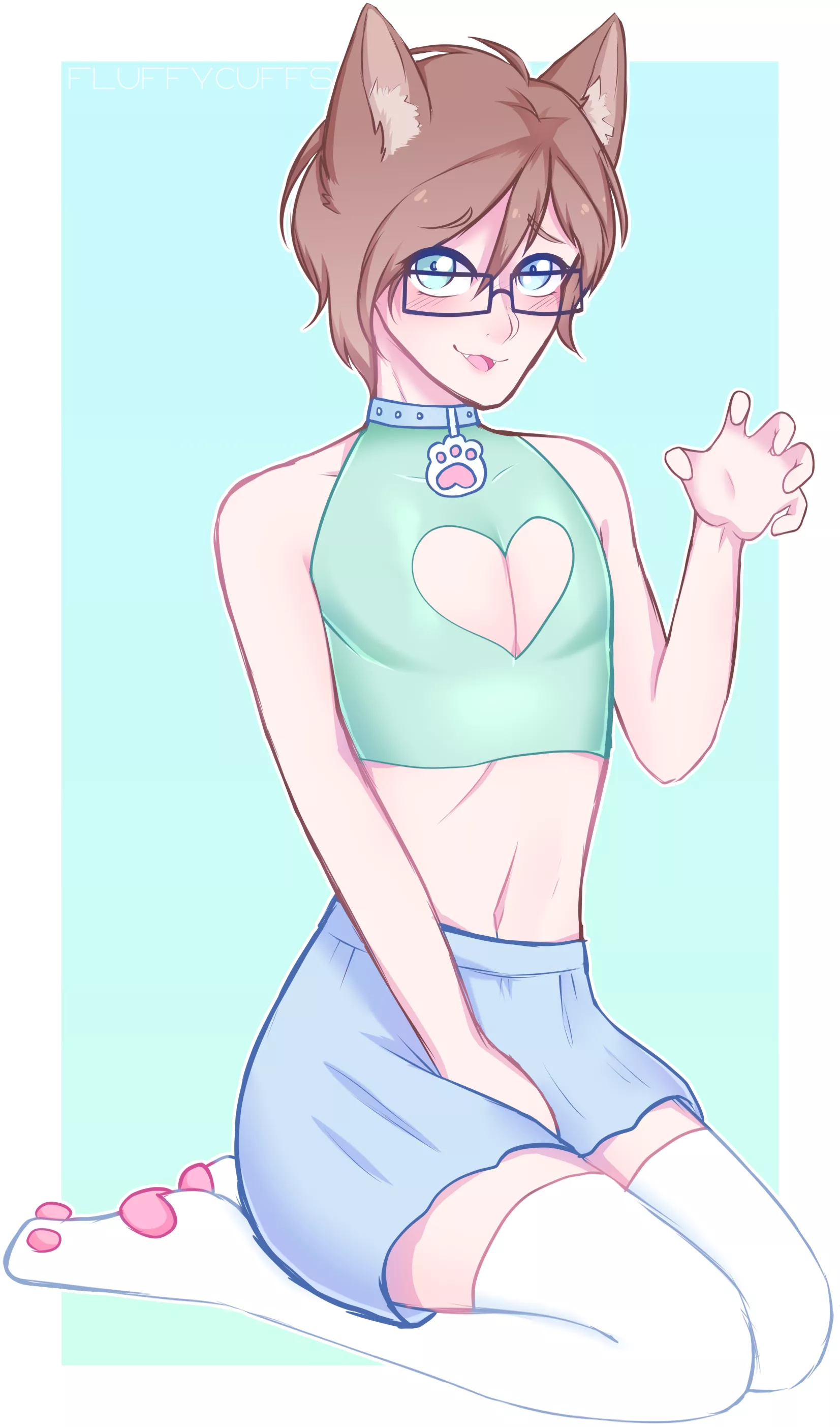 So my girlfriend drew me as a submissive catboy :3 @jynxuu on insta