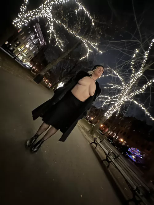 Some exhibitionism in the city last night.