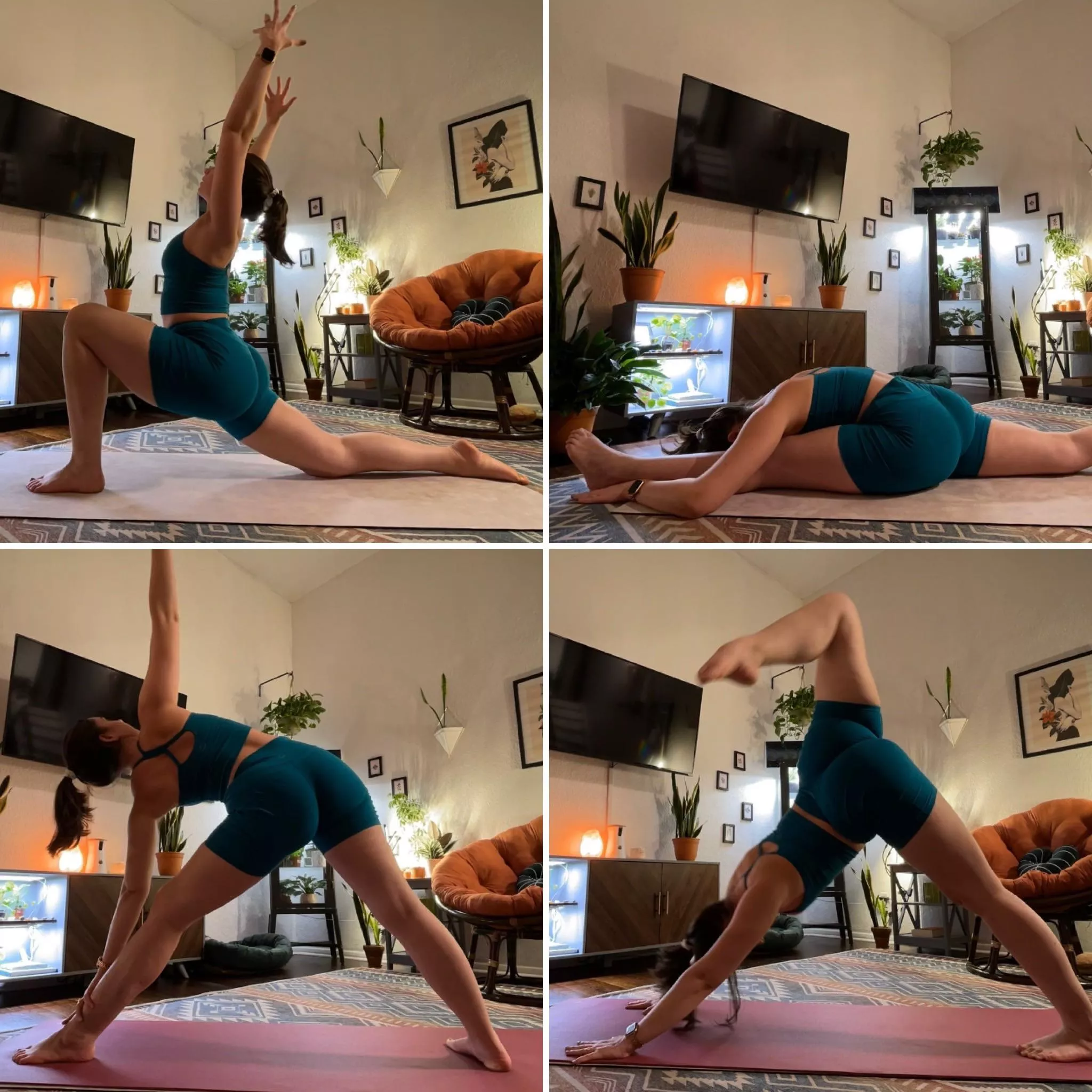 Some stills from my evening flow. Feeling like my triangle needs work 😅 [F]