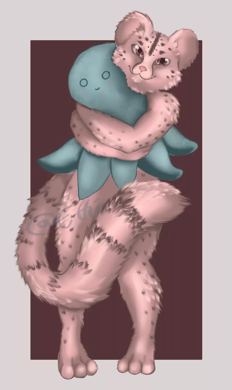 Someone at FA forums requested their comfort fursona to be drawn and I delivered. Sooo fluffy! :3