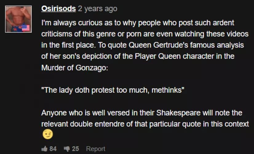 Someone quoted Hamlet on xvideos.....