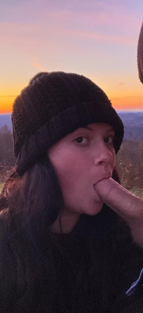 Something about being in the mountains makes me want to suck my husbandβs cock!