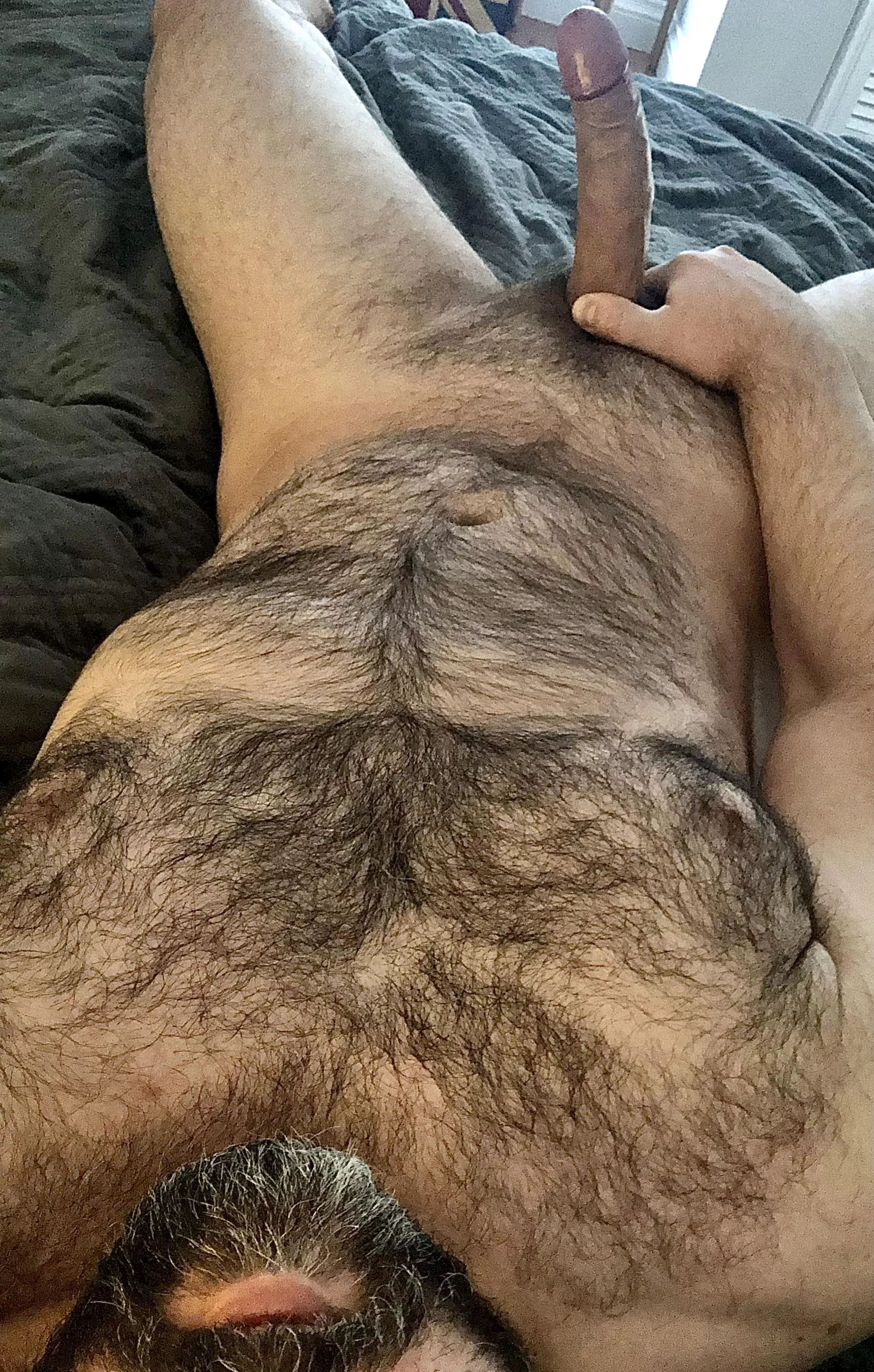 Sometimes it’s better when we simply don’t talk, like when you sit on my beard while sucking my cock.