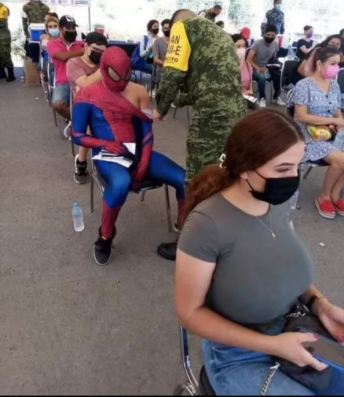 Somewhere in this photo is a superhero