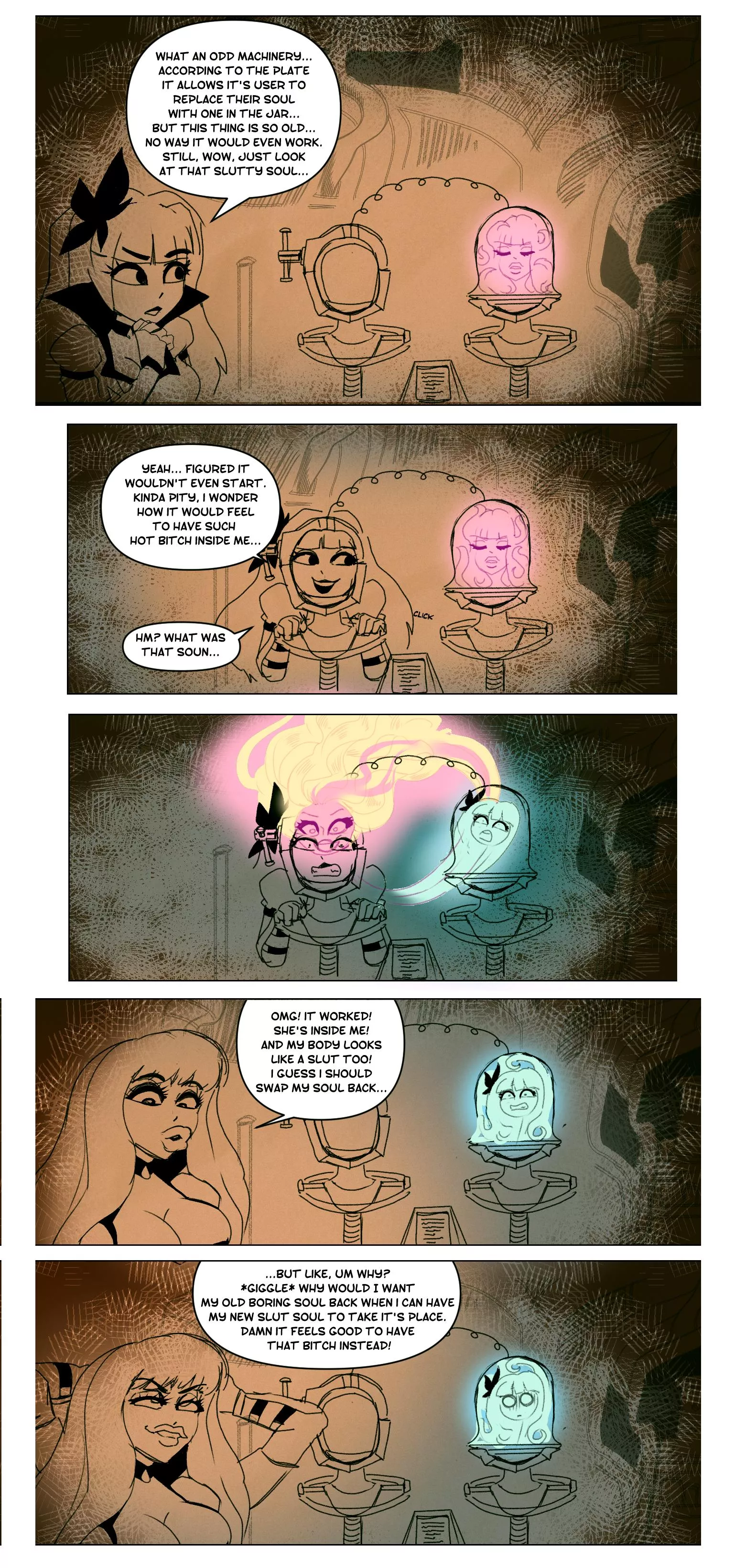 Soul Swap Machine Part 1 by HugoTheTroll (Bimbofication, Possession)