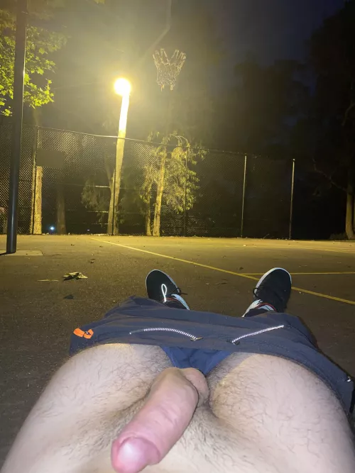 Spare cock and balls hanging at the courts if you wanna bounce it around π