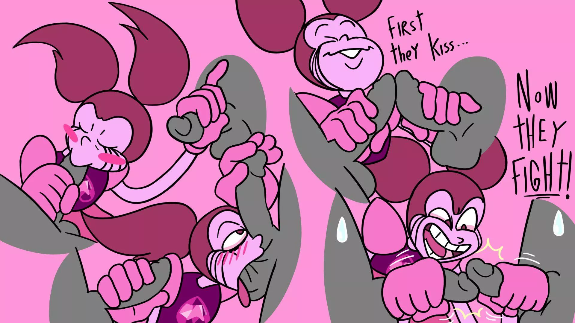 Spinel, having some fun with a couple of dicks (art by JonesBO50034805) Spinel, having some fun with a couple of dicks (art by JonesBO50034805)