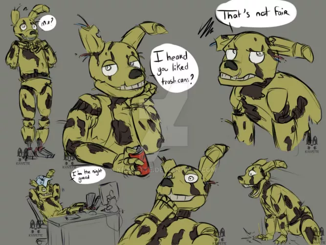 Springtrap sketches [FANART] (by Krapette)
