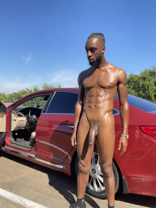 Standing outside letting my dick soak up some sun...