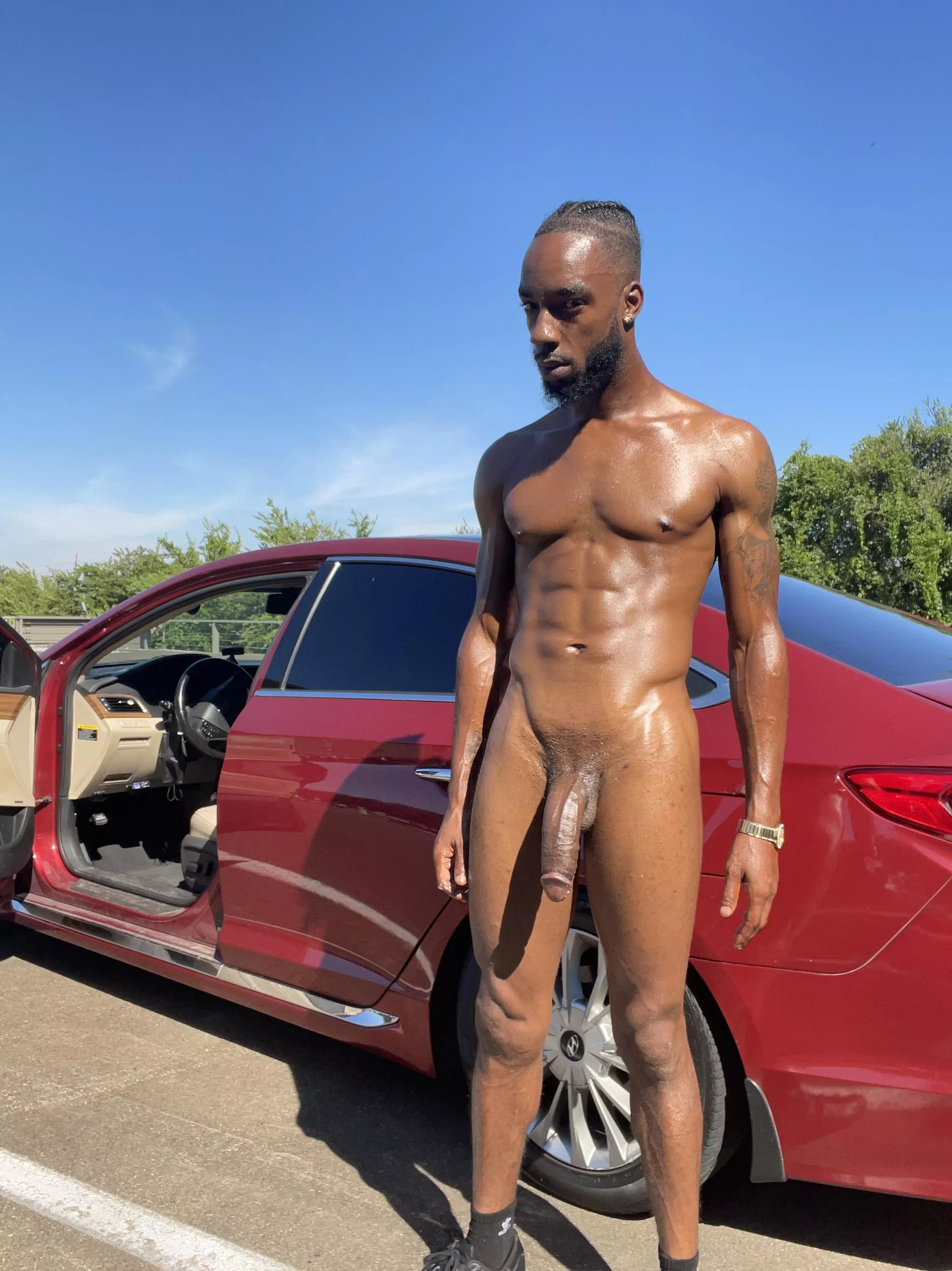 Standing outside letting my dick soak up some sun..