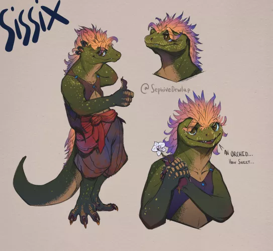 Started reading the Wayfarers scifi series and knew I had to draw fanart of Sissix, a friendly space lizard.