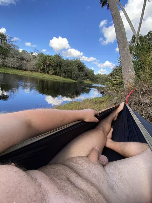 Starting off the nude years right out at the river (m)