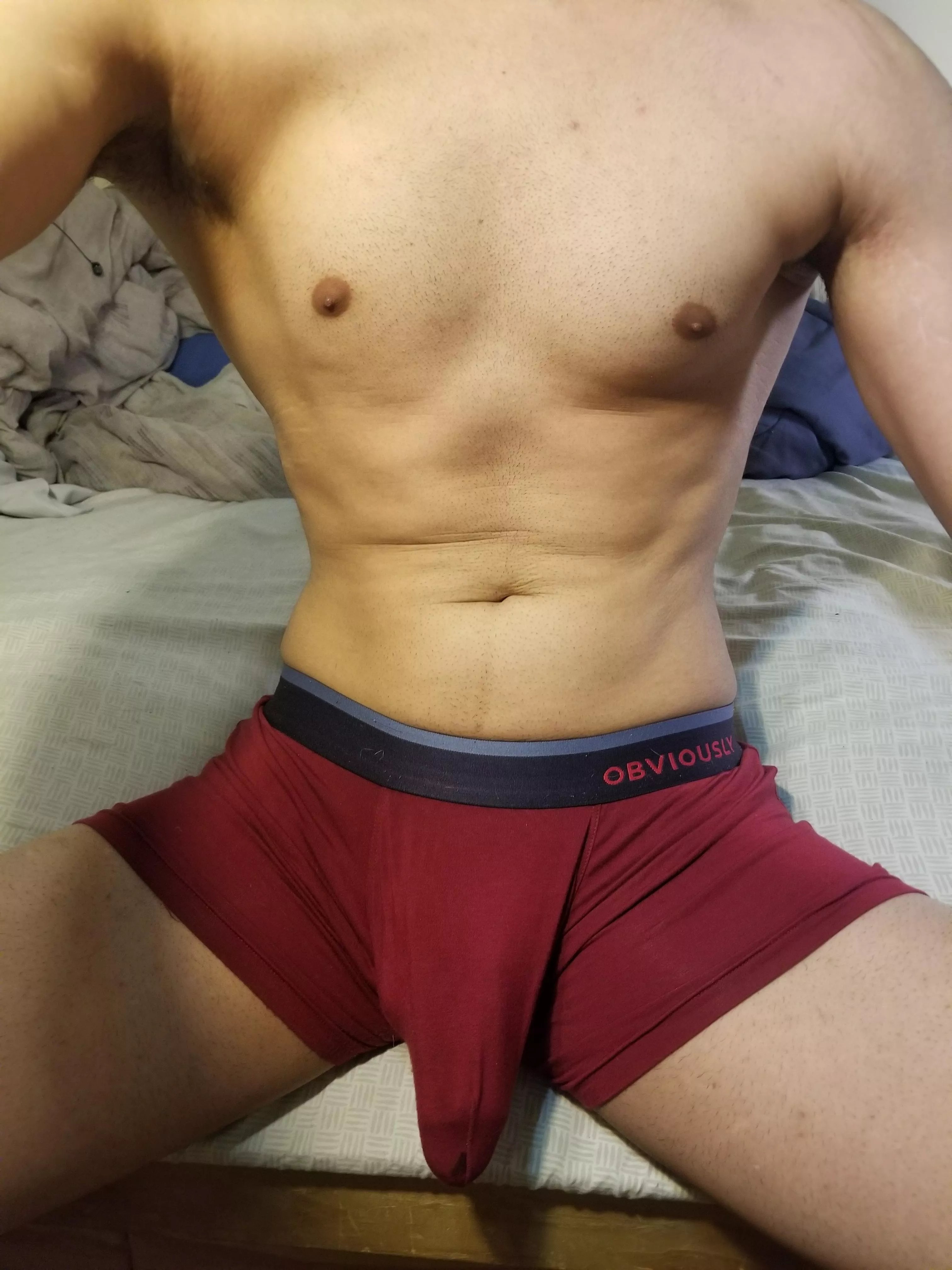 Starting to leak precum. Want a taste?