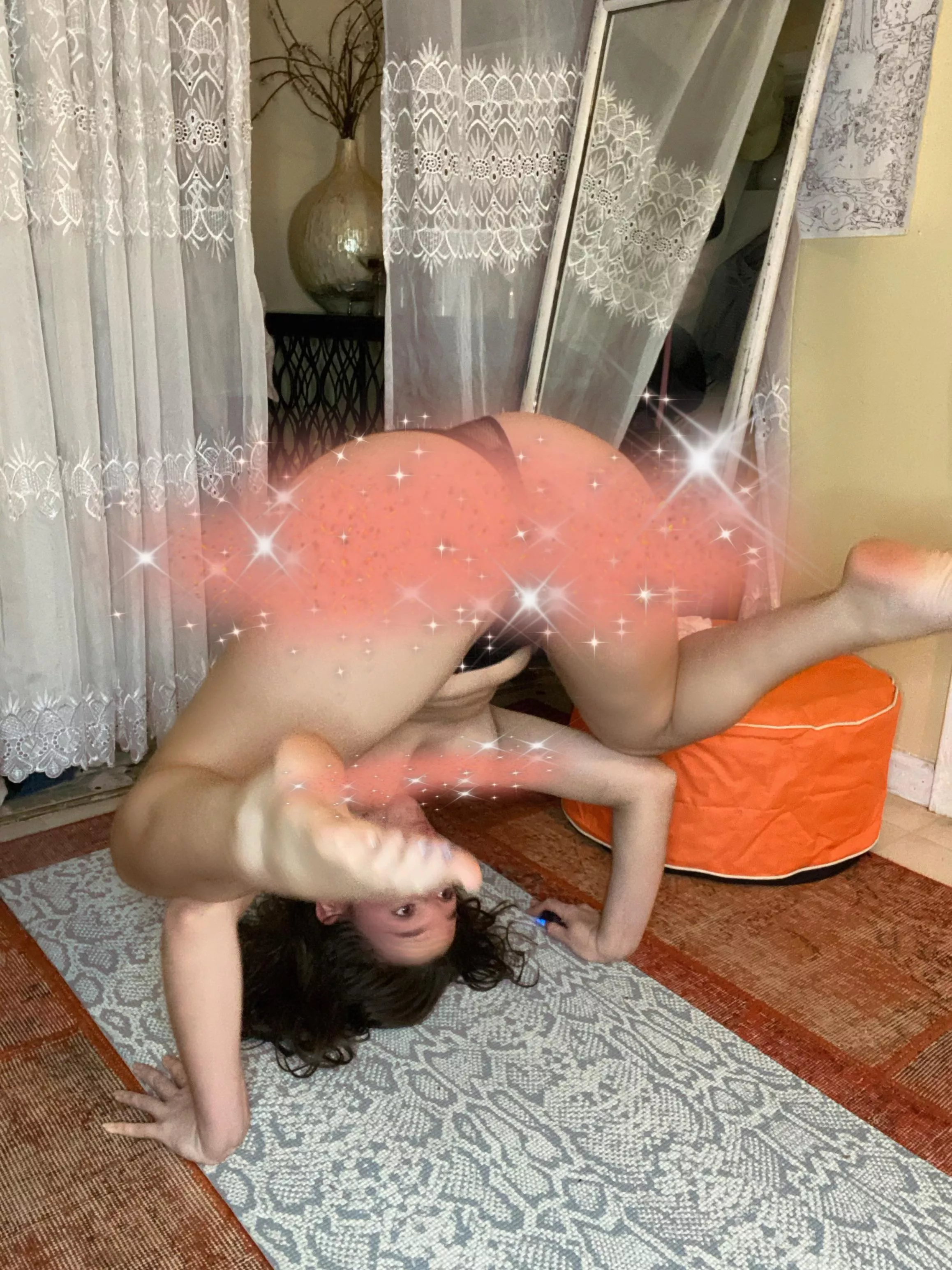staying flexible and stretching that 🍑 staying flexible and stretching that 🍑