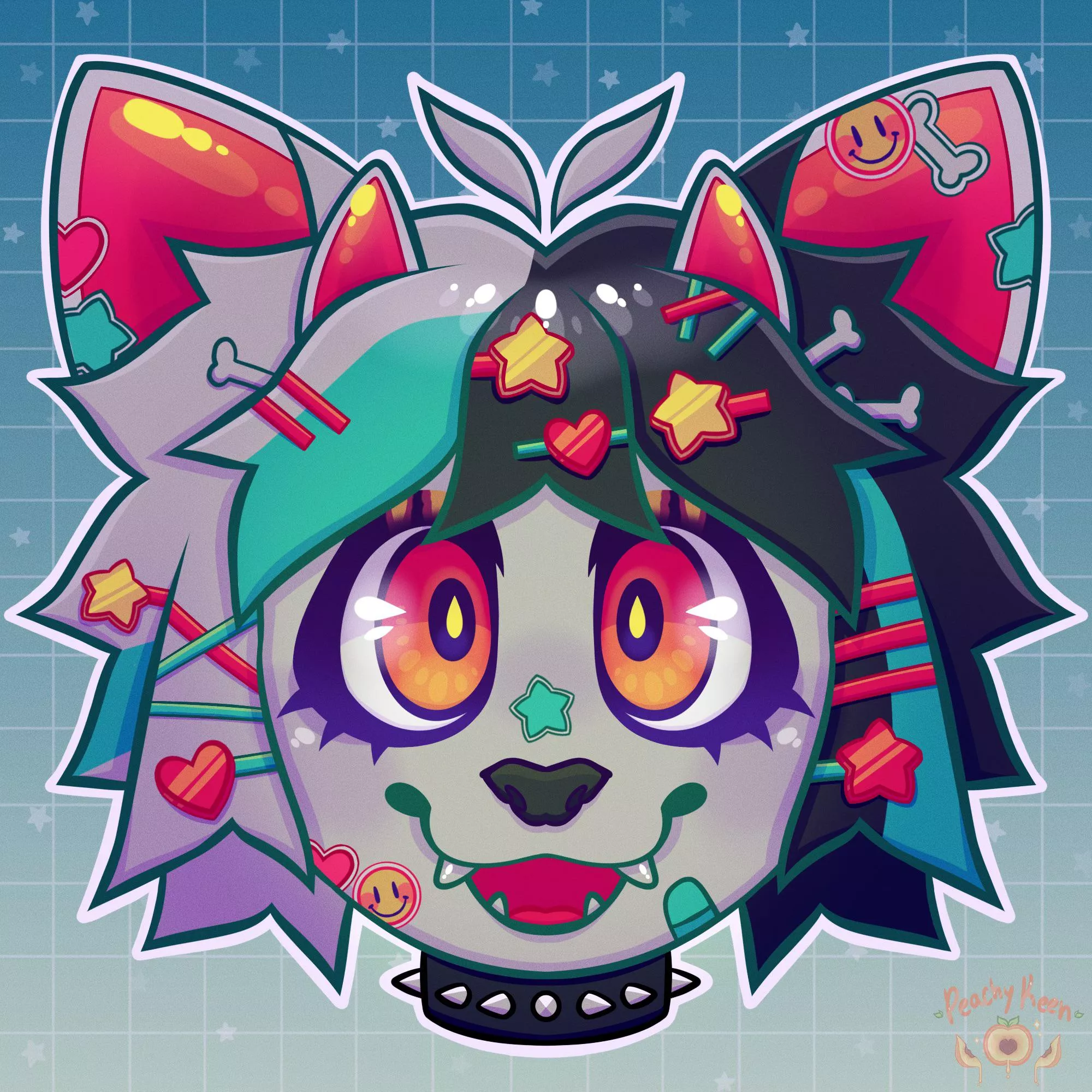 Stickers Galore - 5th ArtFight attack from ArtFight 2021 (Art by me @PeachiiMans on Twitter!)