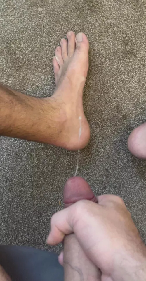 still waiting for somebody to worship these and lick my cum off these size 13βs