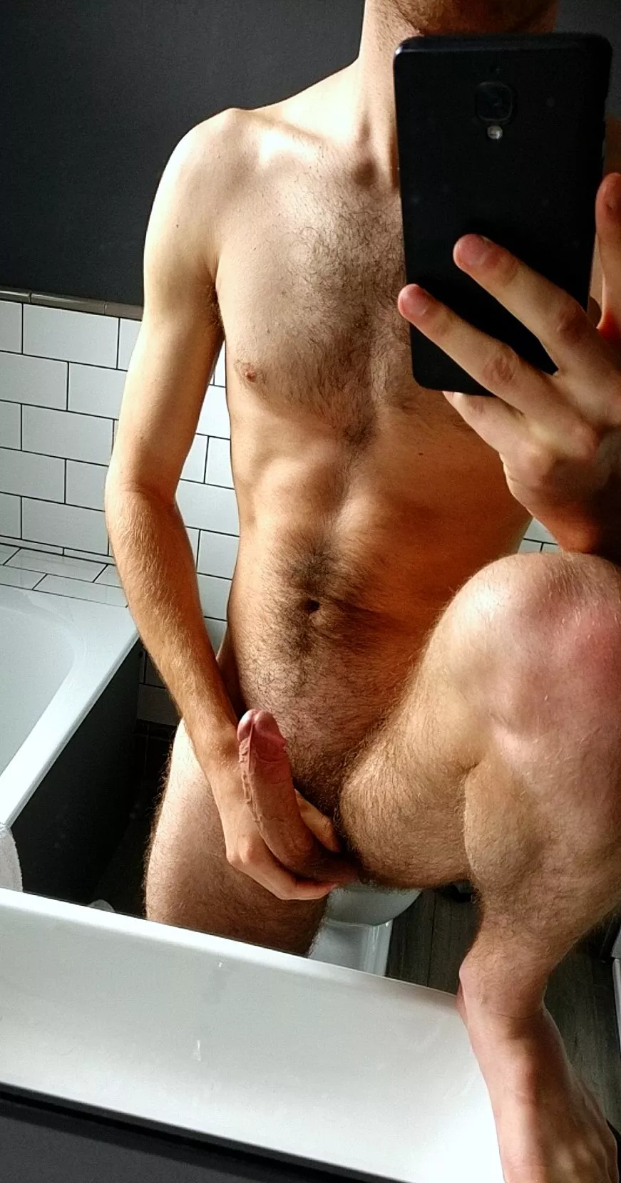 Stretching before my shower 😏