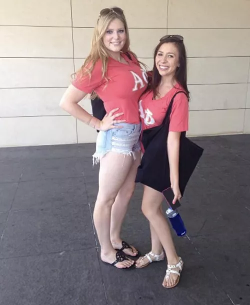 Stretching her shirt to its limits