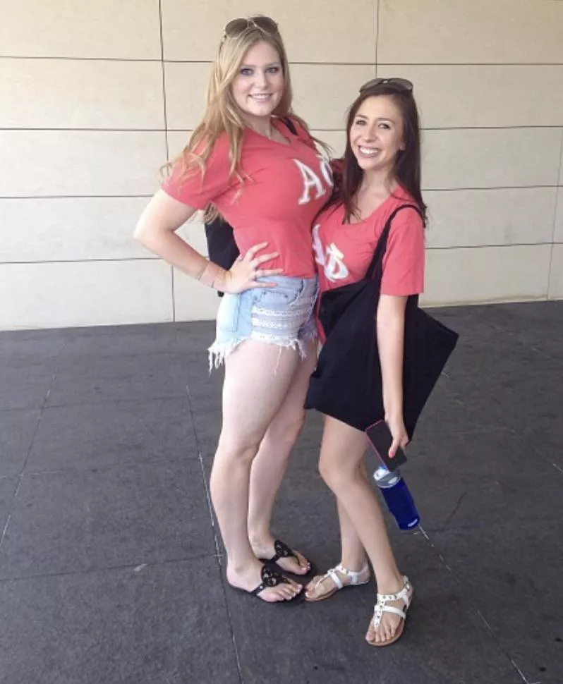 Stretching her shirt to its limits