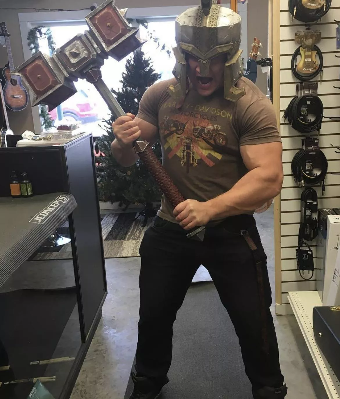 Strong forearms are a must when swinging a war hammer in battle