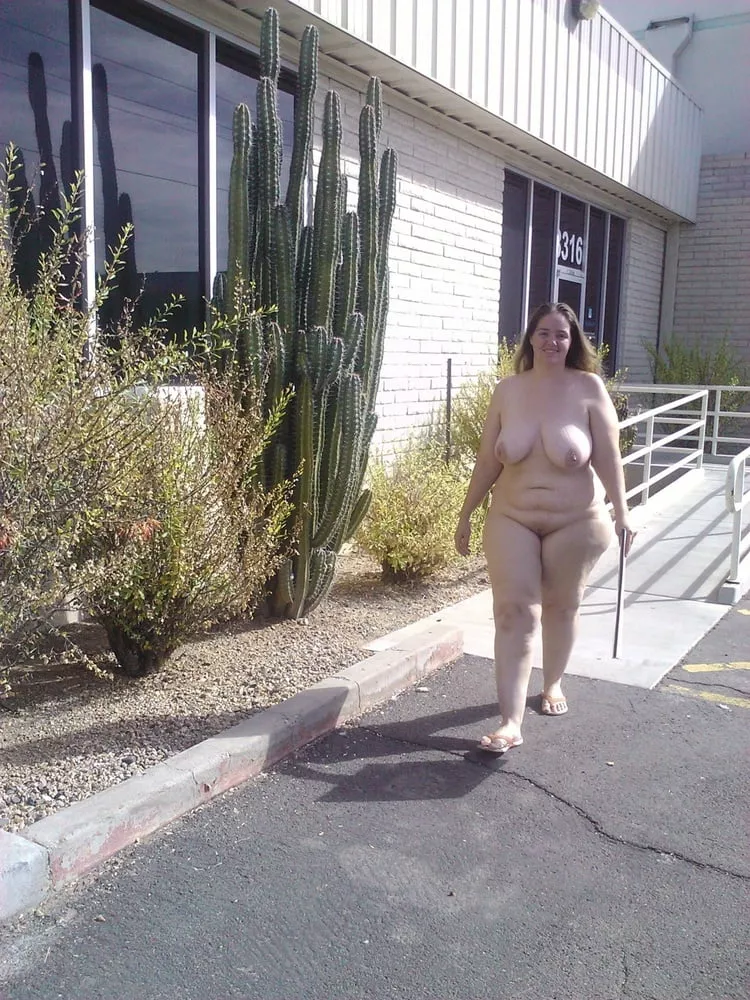 Strutting her stuff through the parking lot