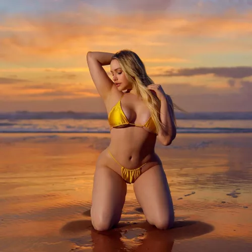 Stunning Mia Malkova by the beach