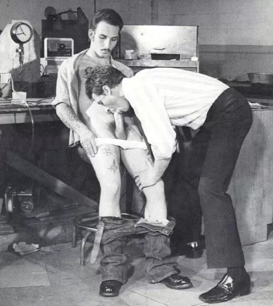 “Sucking cock in the workshop” …