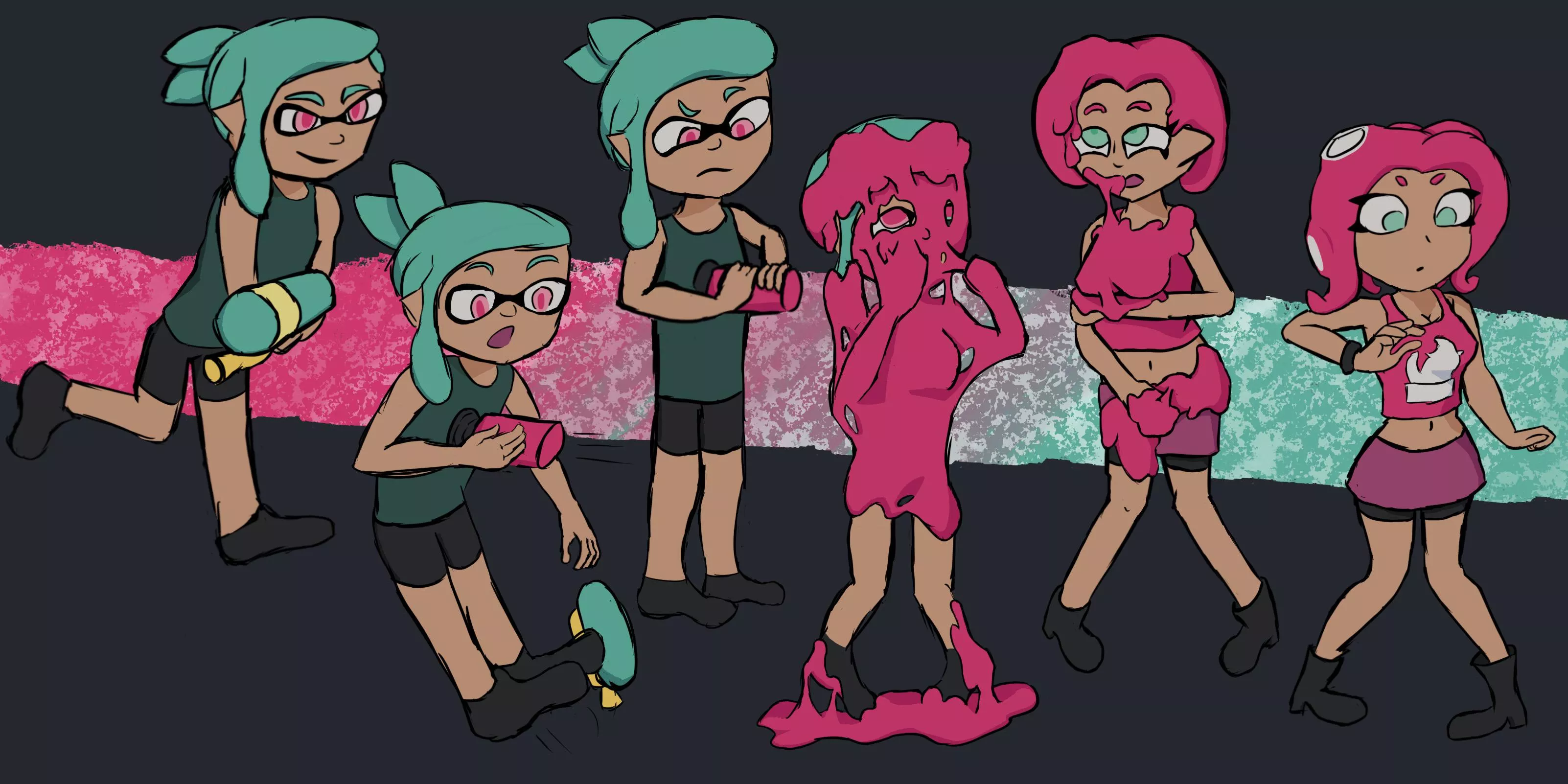 Suction Bomb TG (Male Inkling -> Female Octoling) by SCJP