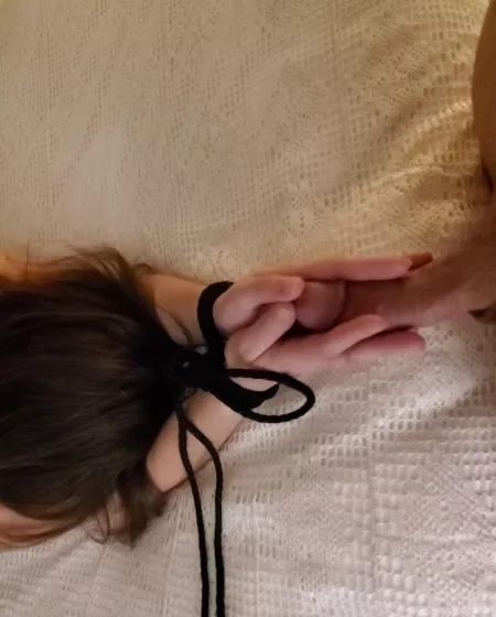 Sunday Worship Service: Gratitude continues as her bound hands touch my cock. She understands that all good things come through me.