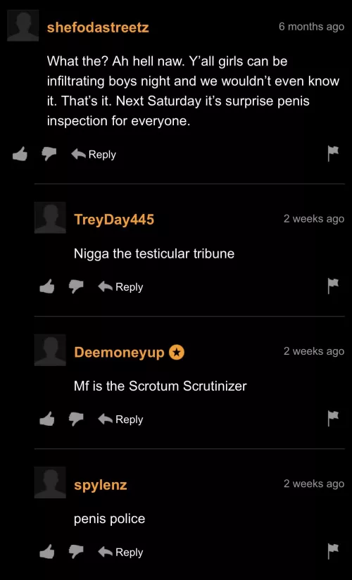 Surprise penis inspection