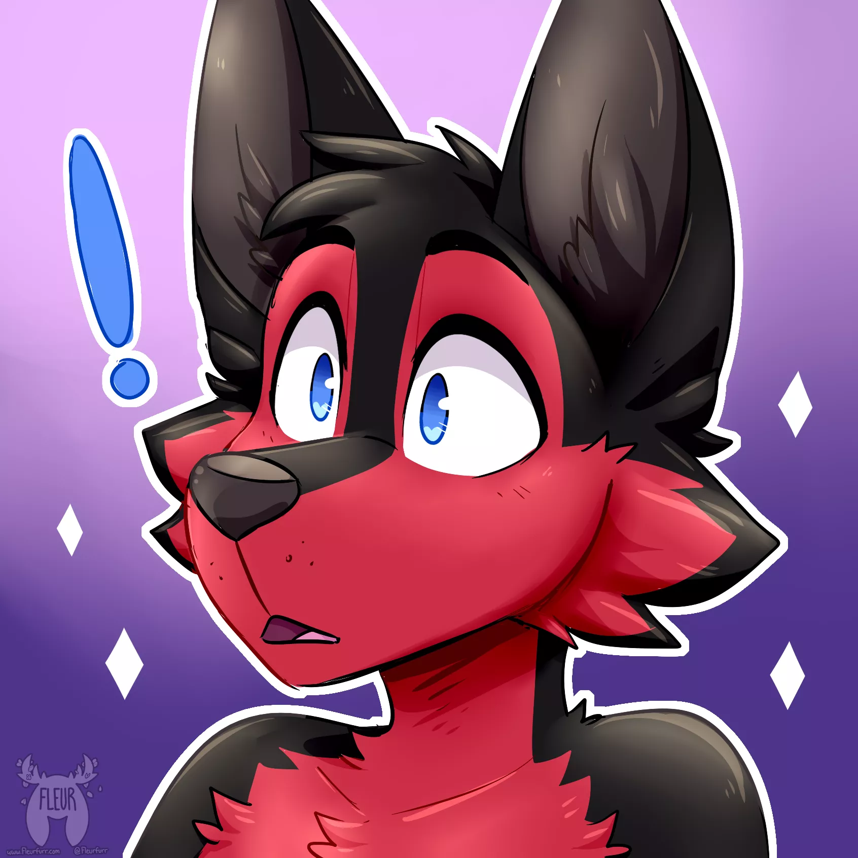 Surprised doggo!! (Art by me: @Fleurfurr on twitter!)