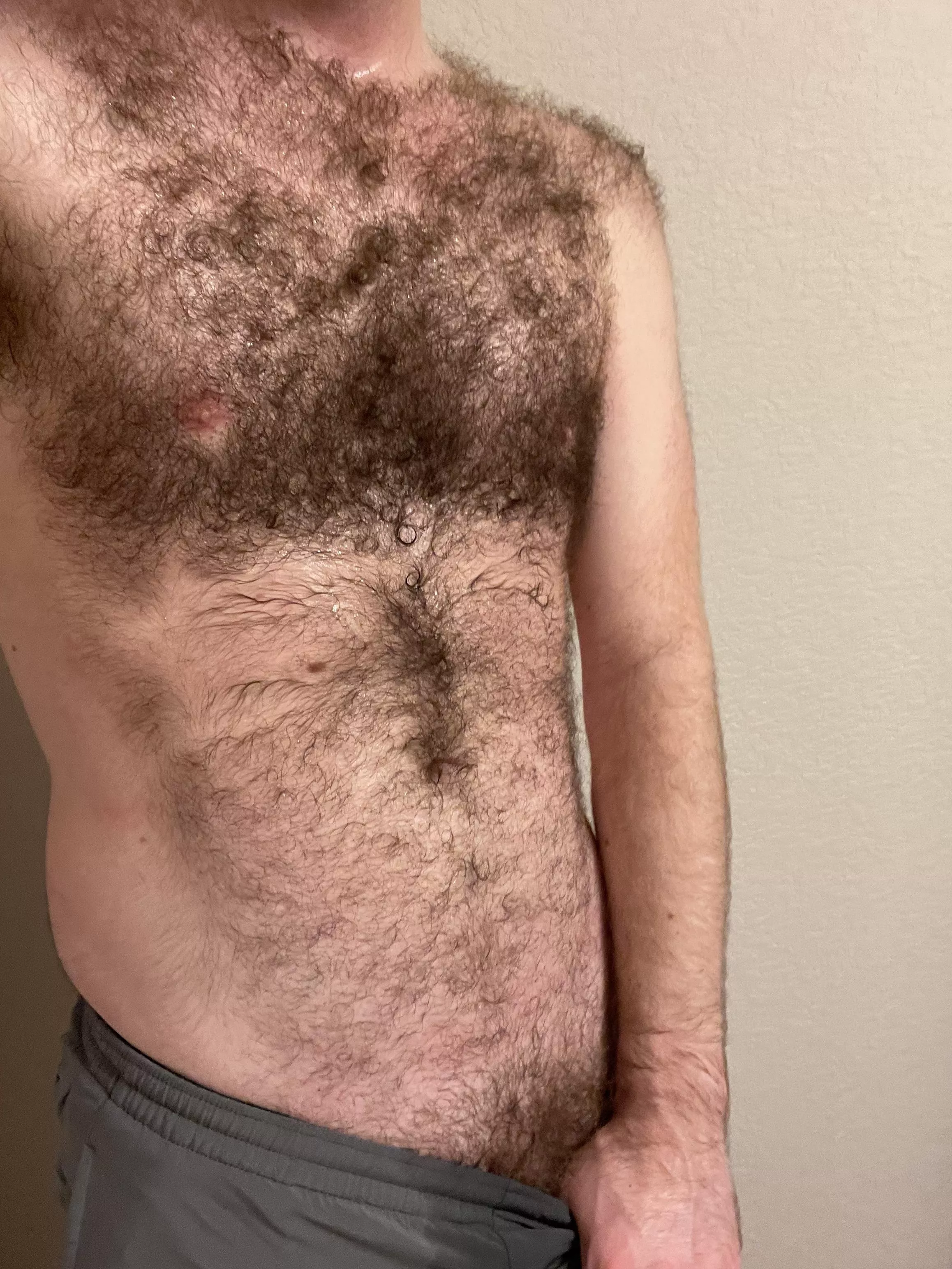 Sweaty after a hard workout. Trying to get in shape 💪🏼