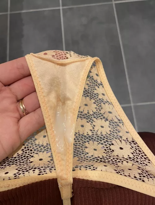 Sweaty and creamy panties after todayβs gym session π
 I cum in them too π¦