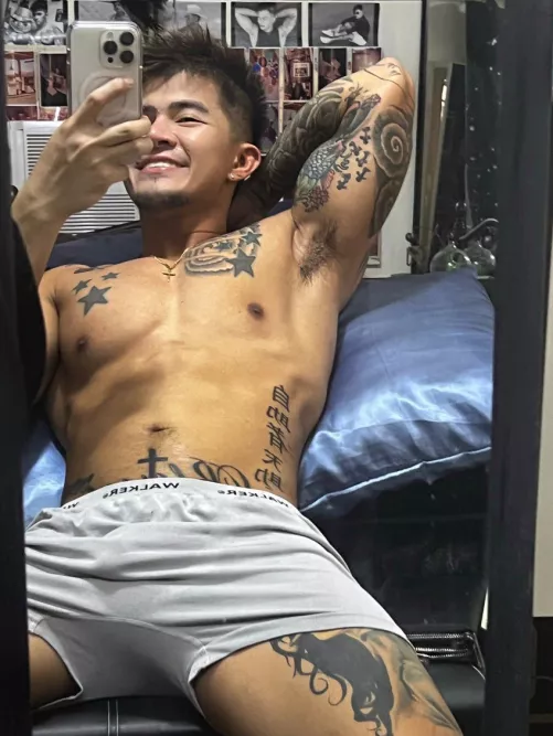 Sweaty and horny. Wanna sniff and taste?