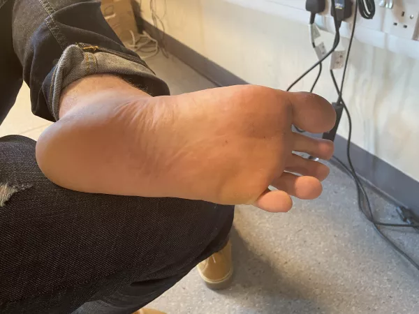 Sweaty foot under the desk at work π±π₯΅