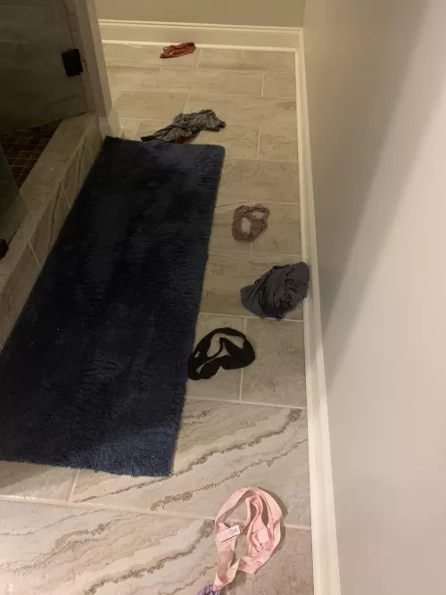 Swim Team Panties from the Shower to the Toilet. Laying as They Come Off. Such a Messy Soul.