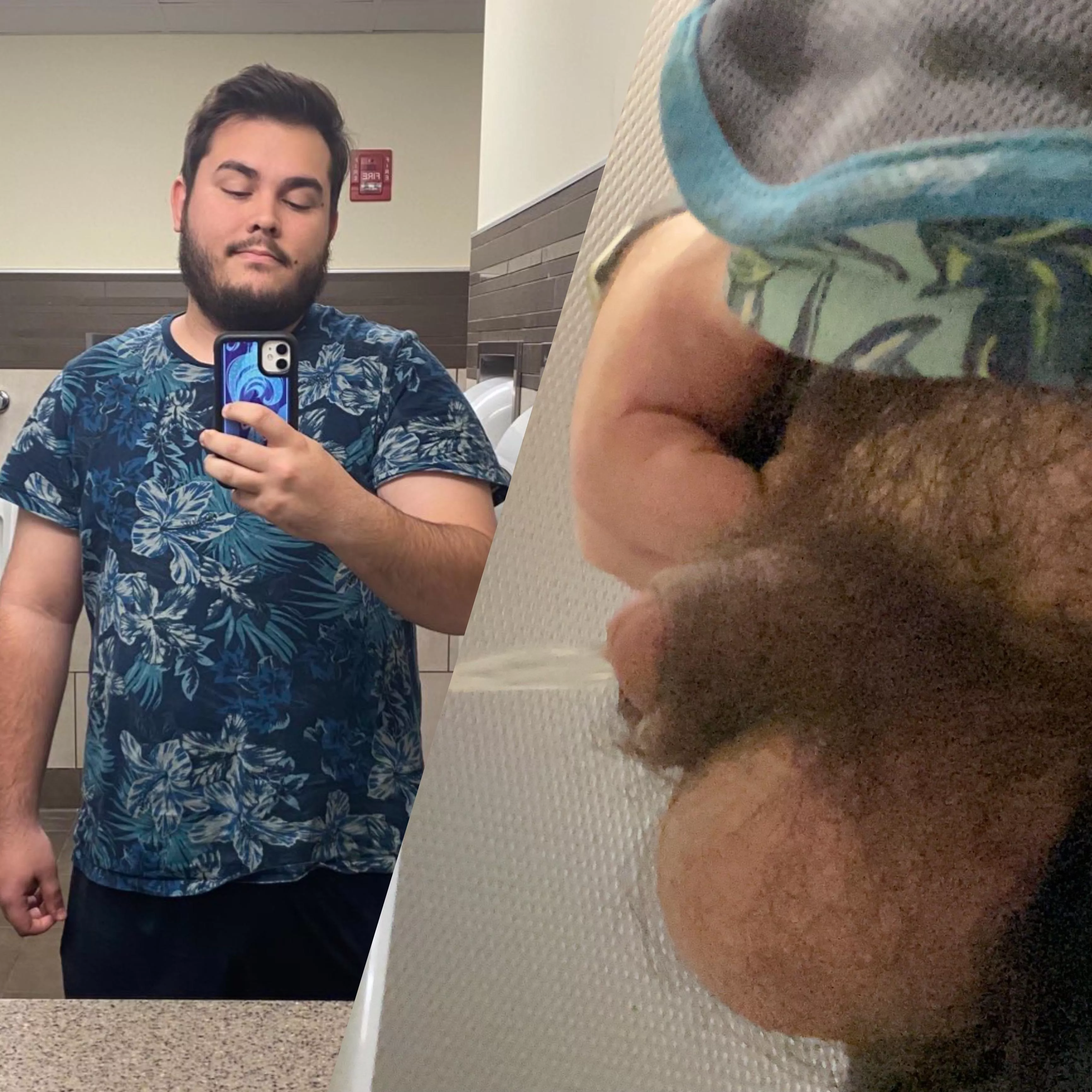 Taking a quick leak at work when my co-worker walks in and sees me filming it 😅 pretty sure he got a little look too 😳👀