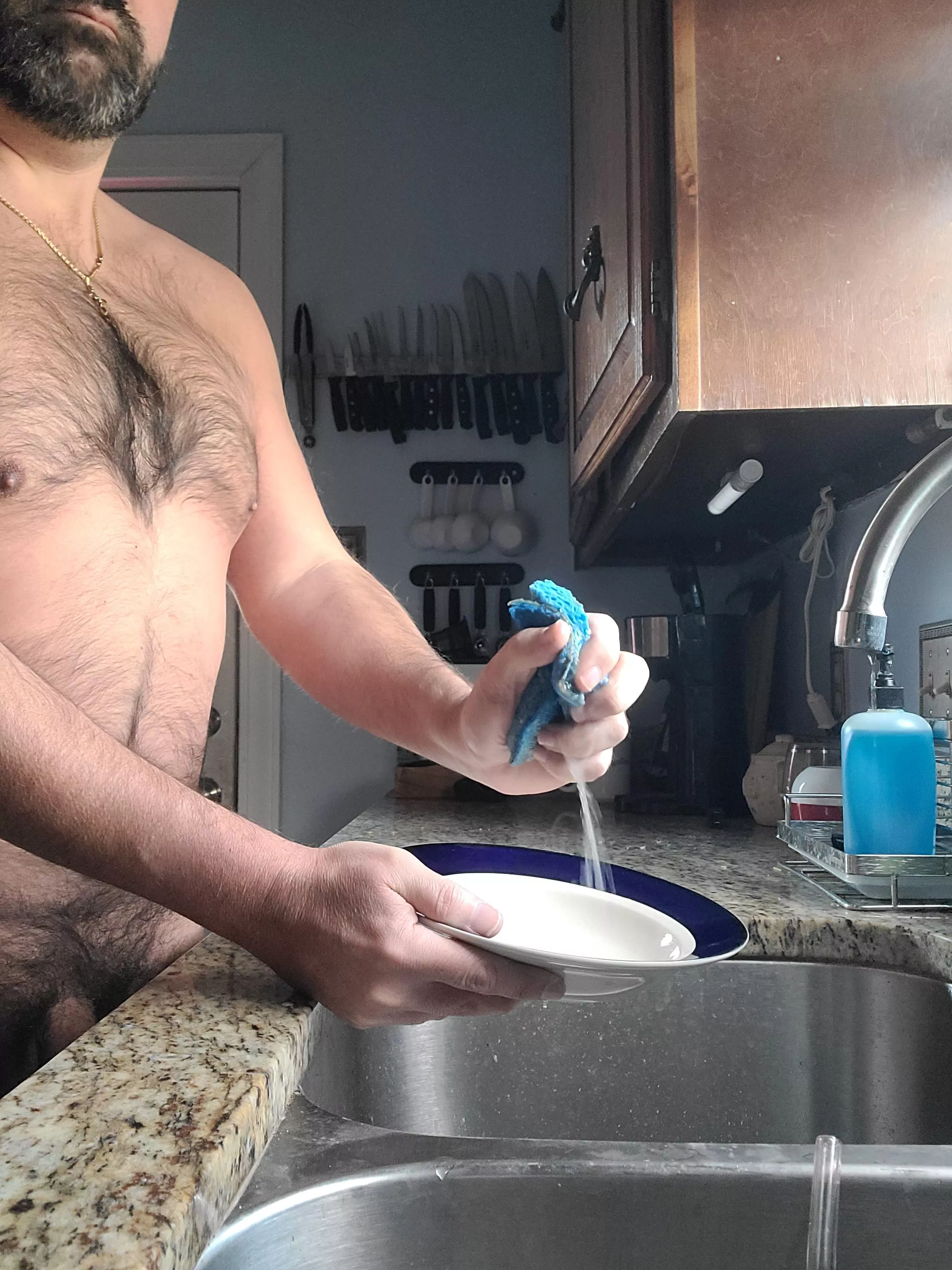 Taking care of the dishes. Then you. [42]