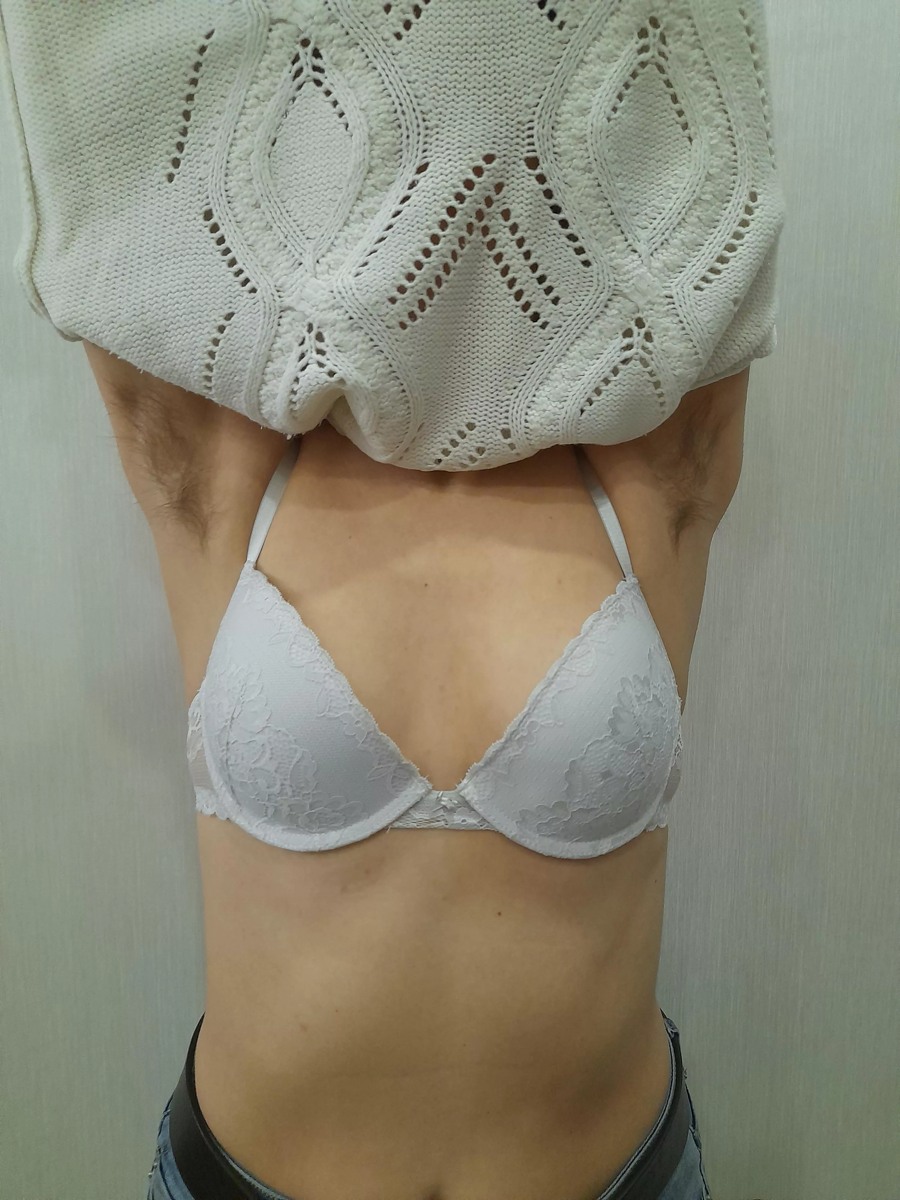 Taking off my sweater