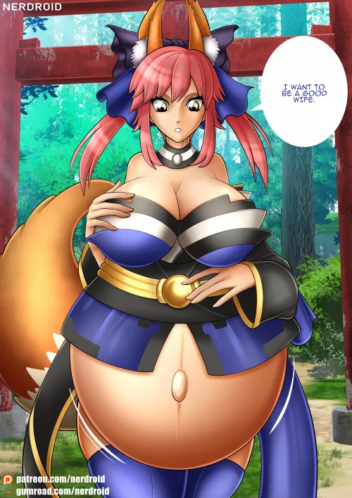Tamamo No Mae pregnant - Fate/Grand Order - Art by me(NerDroid)