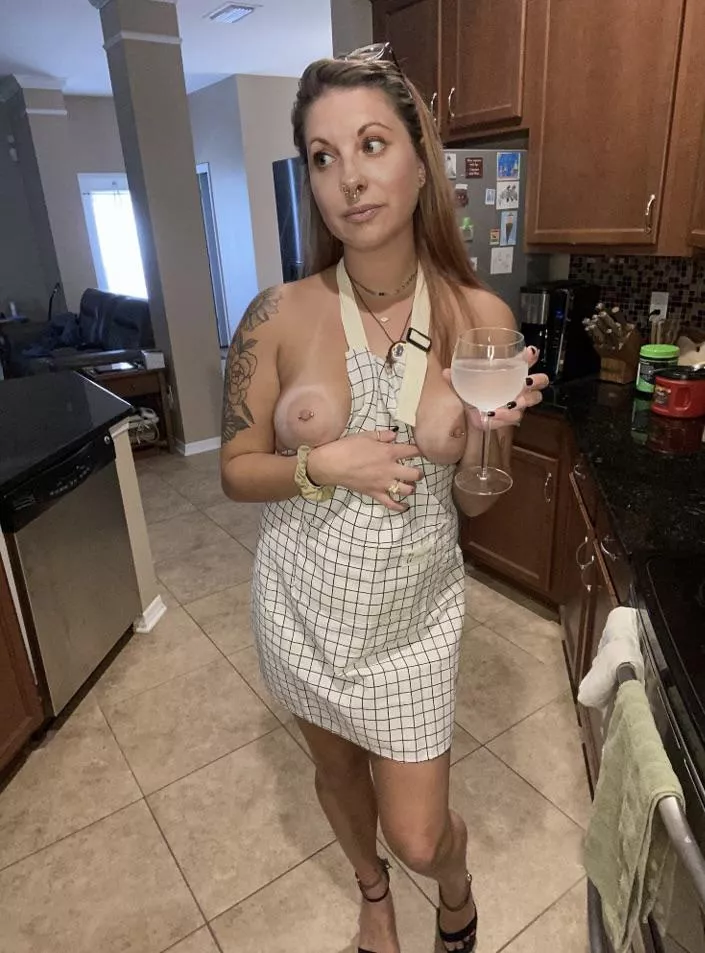 Tattooed milf party hostess