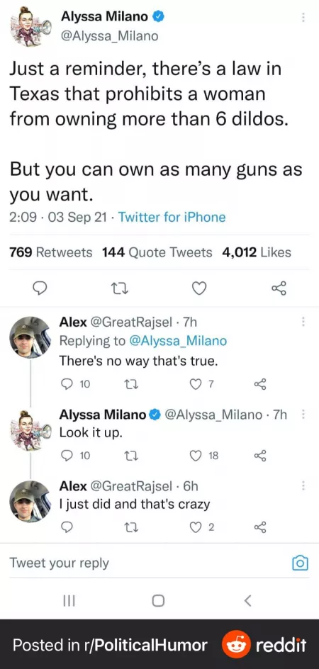 Texans have a dildo limit? Why