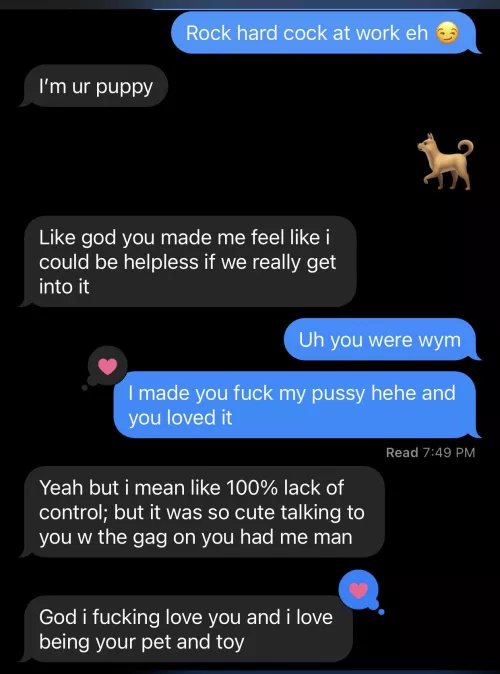 Texting the good boy while he’s at work ❤️🔥